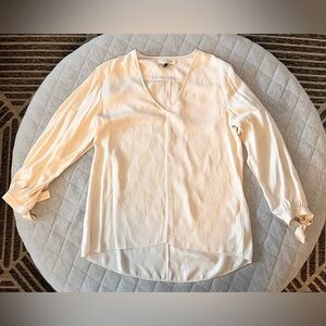 Halston Heritage Small Silk Elegant Cream Women's Long Sleeve Tunic Orig$345